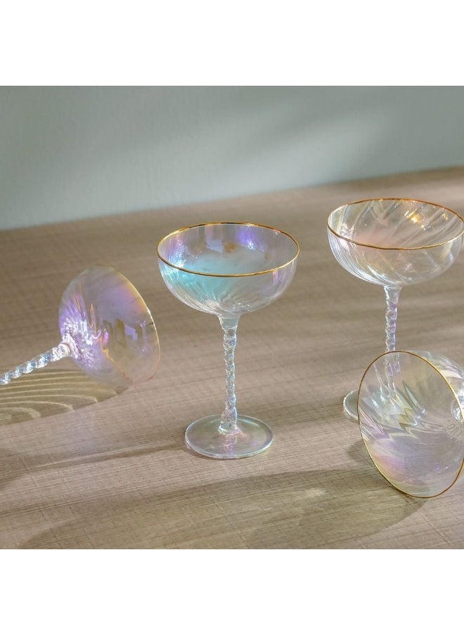 DANUBE HOME Youthfulbite 4-Piece Coupe Glass Set-250Ml Elegant Glassware For Cocktails Champagne And Desserts Durable And Stylish  - Image 2