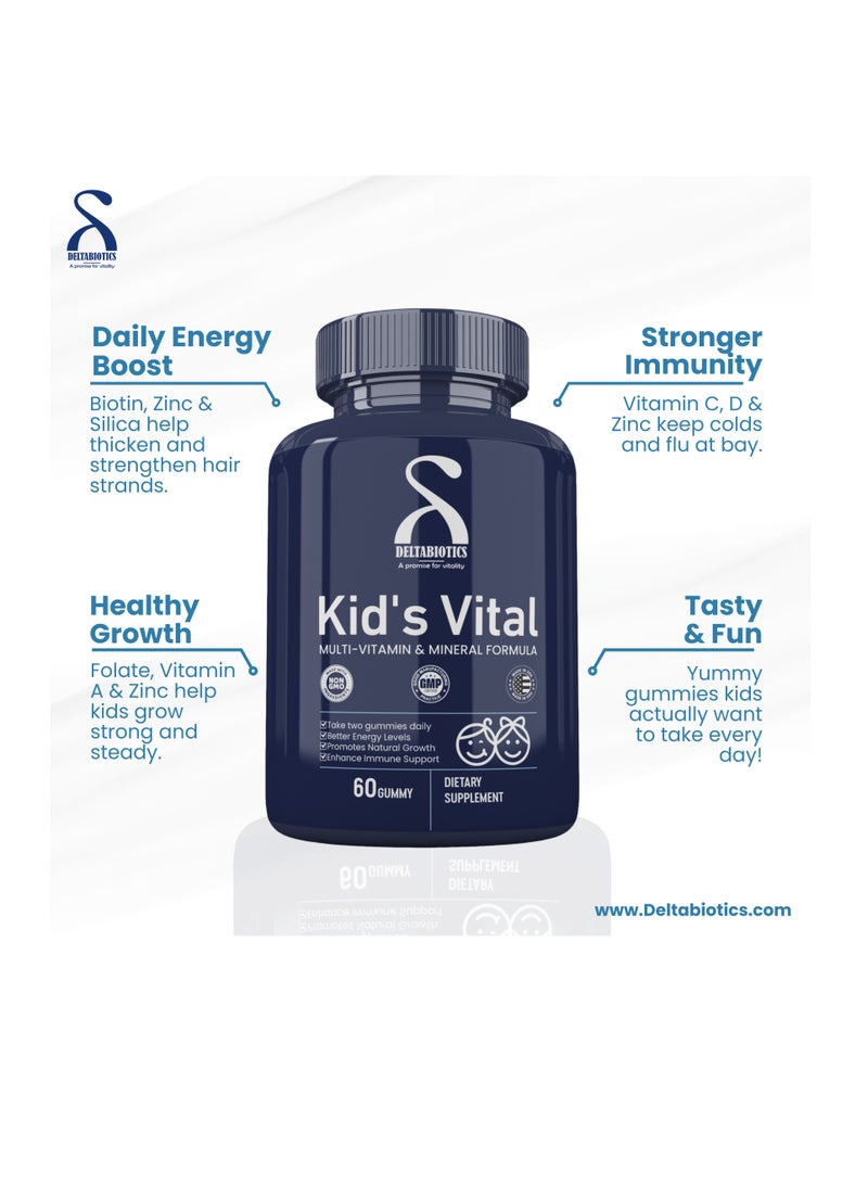 Deltabiotics Kids Vital - Multivitamin & Mineral Formula Gummy Candy 60 Gummies  - Image 5