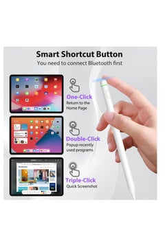 Generic Stylus Pen for iPad 2018-2024 Magnetic Fast Charging 2x with Tilt Sensitivity and Palm Rejection Compatible Air 5th 3rd Gen Pro 11/12.9 Mini 5/6 10-6 Classic White  - Image 2