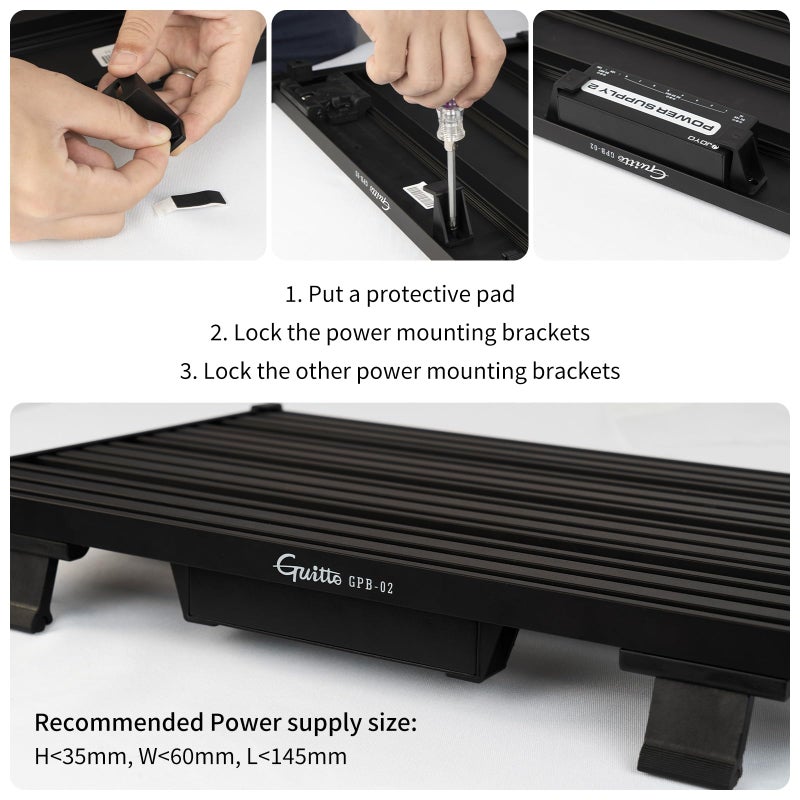 Guitto Guitar Pedalboard - Guitto Effects Pedal Board Aluminum Alloy Super Light with Carry Bag (GPB-03 Large) - Image 4