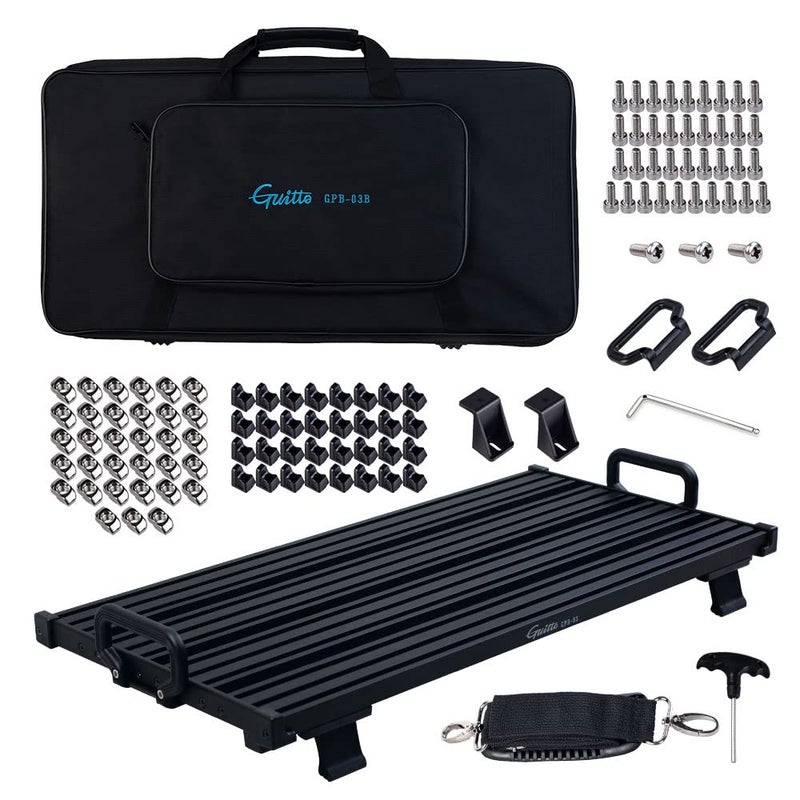 Guitto Guitar Pedalboard - Guitto Effects Pedal Board Aluminum Alloy Super Light with Carry Bag (GPB-03 Large) - Image 1