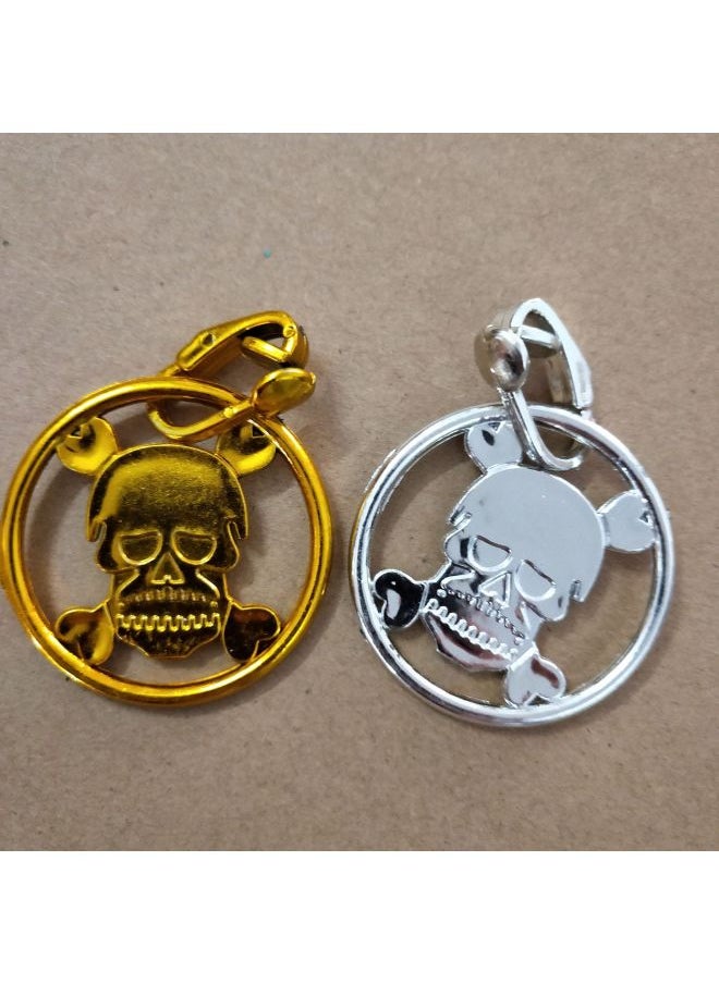 Pirate Skull Earrings Pirate Ring Plastic Ring Halloween Costume Accessories Props Ring Small Toys-Color:Pirate Silver Plated Skull Ring  - Image 3