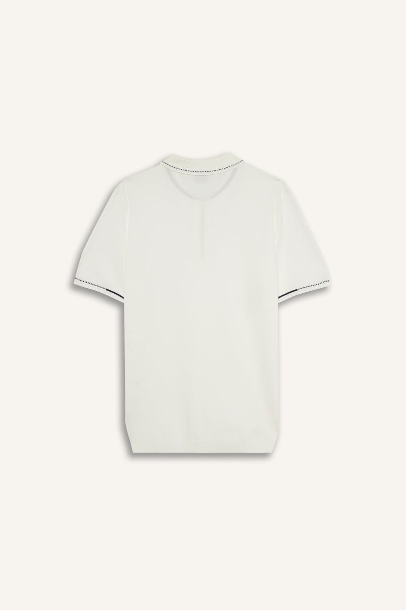 DeFacto White Man Standard Fit Polo Collar Knitwear Polo T-Shirt Casual - Image 4