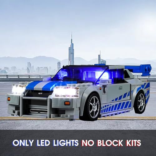 Vaodest LED Light for Lego 76917 Speed Champions Fast Furious Nissan Skyline GTR R34 Toy Car SetDesign and Configuration Compatible with Model 76917 LED Light Only Not Building Block Kit - Image 5