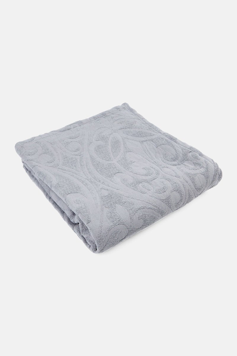 Tahari Home Jacquard Chenille Textured Throw, Grey - Image 2