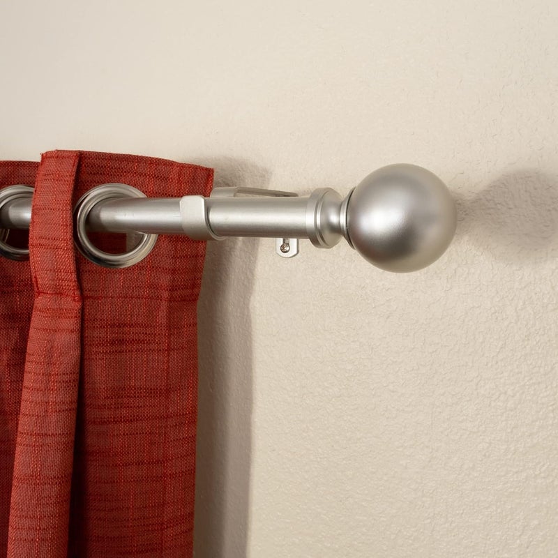 Decopolitan 1 Classic Ball Curtain Rod 18 to 36 Inches Antique Silver - Image 3