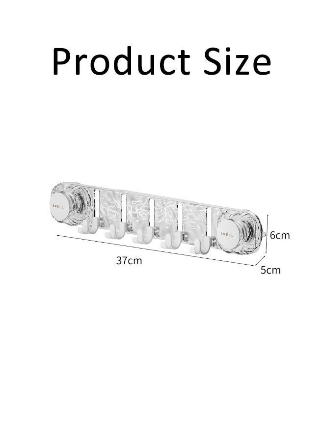 Suction Cup Hooks Strong Suction Cup Hooks Folding No Drill Removable Wall Acrylic Modern Heavy Duty Shower Towel Hooks for Bathroom Kitchen With 5 Sliding Hooks （Black）  - Image 2