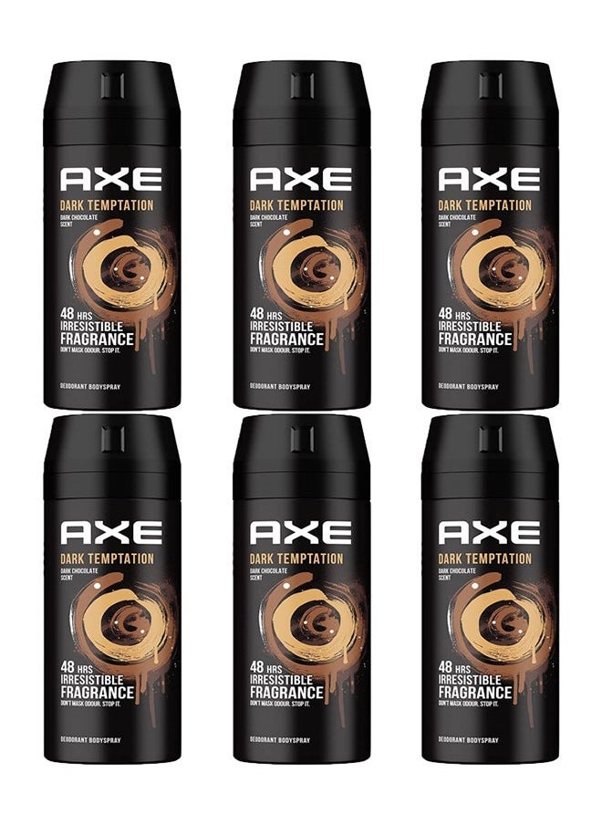 Axe Pack Of 6 Dark Temptation Deodorant Body Spray 150x6ml  - Image 1