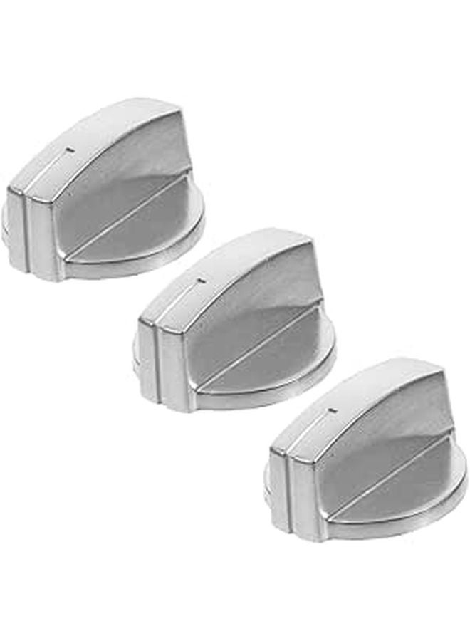 Stainless Steel Gas Stove Knobs 3PCS Replacement Control Knobs Easy Install Clean - Image 1