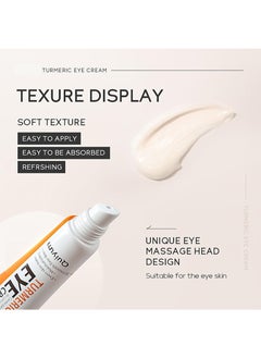 QUIYUM Turmeric Under Eye Cream, For Dull Eye Skin, Fine Lines, Eye Bags, Dark Circles, Eye Firming, Even Skin Tone, Hydrating, Moisturizes, Smooths Fine Lines Under Eye Serum, Turmeric Booster Eye Treatment Eye Cream  - Image 4