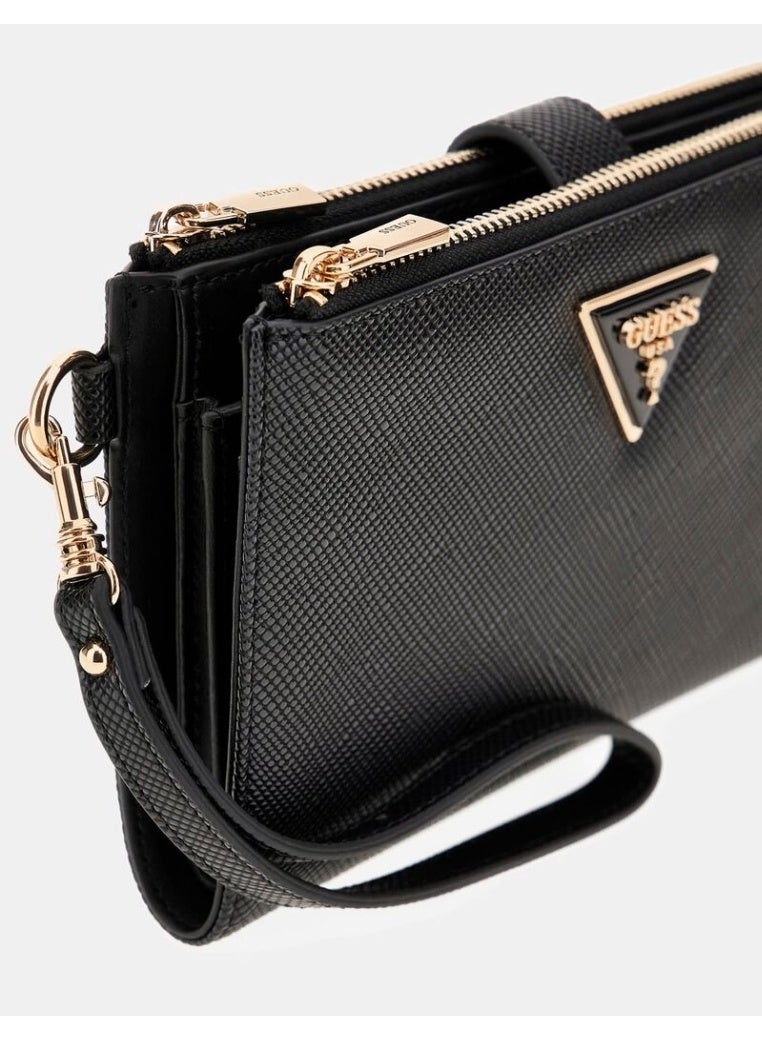 GUESS Women's Signature Logo Long Wallet - Black - Image 3