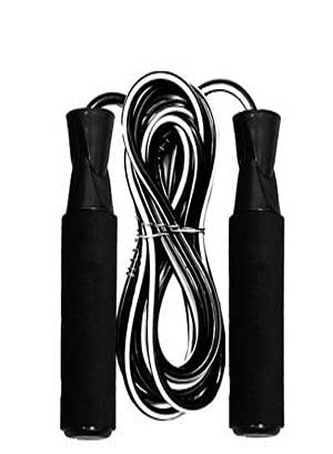 SUPRO Skipping Rope for Men and Women Rapid Speed Jump Rope with Foam Handles Ideal for Aerobic Exercise Like Speed Training, Extreme Jumping, Endurance Training and Fitness Gym (Black)