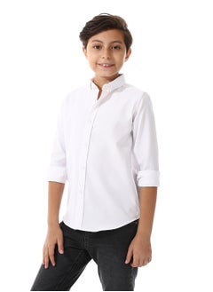 Andora Turn Down Collar Boys Oxford Shirt_ White  - Image 2