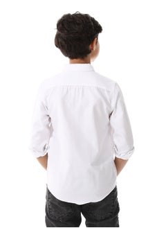 Andora Turn Down Collar Boys Oxford Shirt_ White  - Image 3