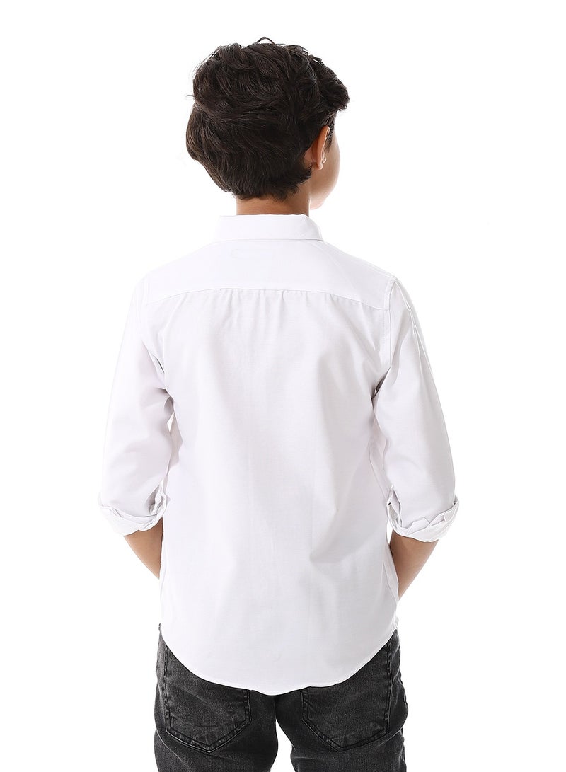 Andora Turn Down Collar Boys Oxford Shirt_ White  - Image 3