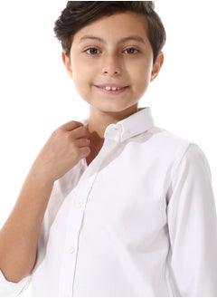 Andora Turn Down Collar Boys Oxford Shirt_ White  - Image 4