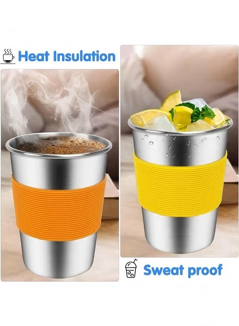 SISGL أكواب أطفال مع مصاصات مقاومة للتسرب، أكواب شرب من الفولاذ المقاوم للصدأ مع أغطية، أكواب سعة 12 أونصة للأطفال، مجموعة من 6 أكواب ماء غير قابلة للكسر للأطفال والبالغين، للاستخدام في الهواء الطلق والداخل - Image 4