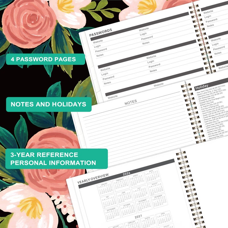Feteulo 2026-2028 Monthly Planner/Calendar - 2 Year Planner 2026-2028, Jul 2026 - Jun 2028, Monthly Calendar 2026-2028 with Two-Side Pocket, 9'' x 11'', Tabs, Sturdy Binding - Image 4