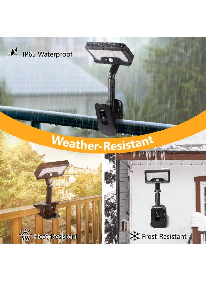 Clip On Solar Motion Sensor Outdoor Light, 92 LED 600LM USB & Solar Powered, 360° Rotatable Adjustable Fence Gutter Light, 3 Lighting Modes, IP65 Waterproof for Garden Courtyard Deck Pathway - Image 4