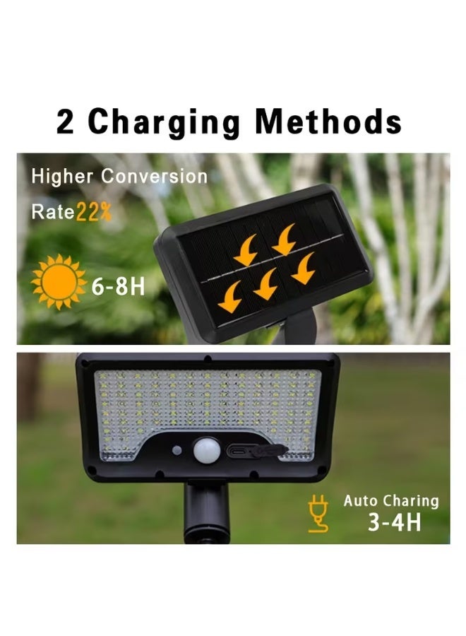 Clip On Solar Motion Sensor Outdoor Light, 92 LED 600LM USB & Solar Powered, 360° Rotatable Adjustable Fence Gutter Light, 3 Lighting Modes, IP65 Waterproof for Garden Courtyard Deck Pathway - Image 5