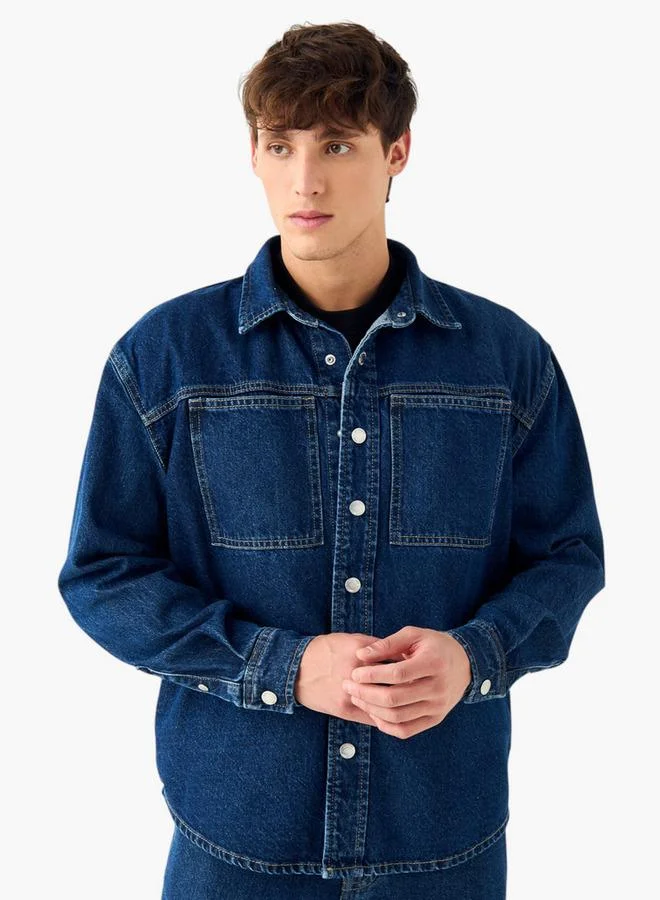 لي كوبر قميص دينم بقصّة عادية وجيوب من لي كوبر