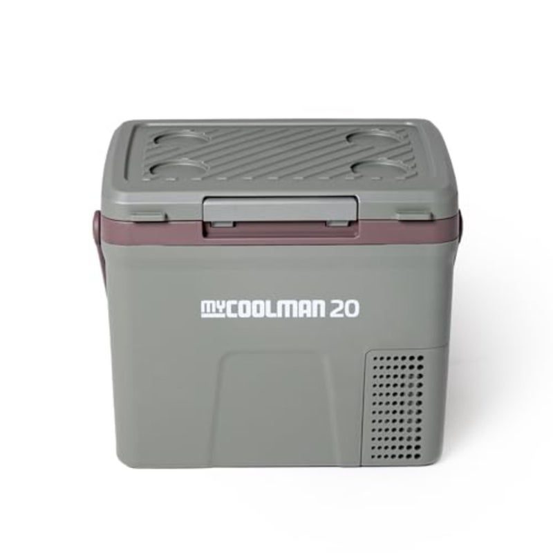 Portable fridge freezer for camping and road trips, aluminum alloy body, black finish, ultra-compact 19.3L capacity with -18C freezing and Bluetooth app control - Image 1