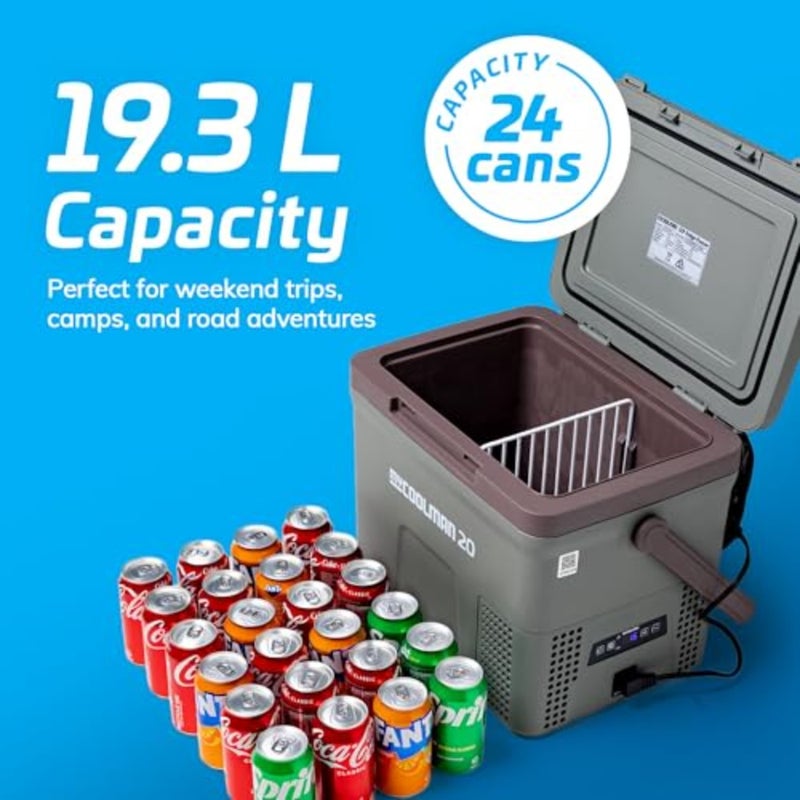 Portable fridge freezer for camping and road trips, aluminum alloy body, black finish, ultra-compact 19.3L capacity with -18C freezing and Bluetooth app control - Image 3