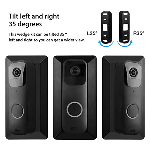 HOLACA Wall Plate with 35 Degree Left/Right Angled Wedge Mount for Blink Video Doorbell -[Hard ABS Material] (Black) - Image 2