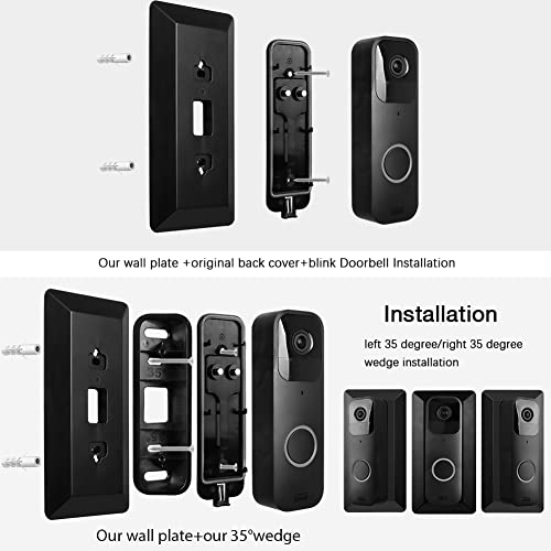 HOLACA Wall Plate with 35 Degree Left/Right Angled Wedge Mount for Blink Video Doorbell -[Hard ABS Material] (Black) - Image 5