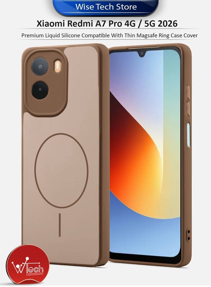Wtech Xiaomi Redmi A7 Pro 4G 2026 SilkTouch Premium Matte Silicone Protective with Thin Magsafe (MCMPMN) - Brown & Xiaomi Redmi A7 Pro 4G / Redmi A7 4G 2026 Premium E2E Series Full Glue Full Cover Tempered Glass Screen Protector (MSGECN) - Clear/Black Bundle - Image 2