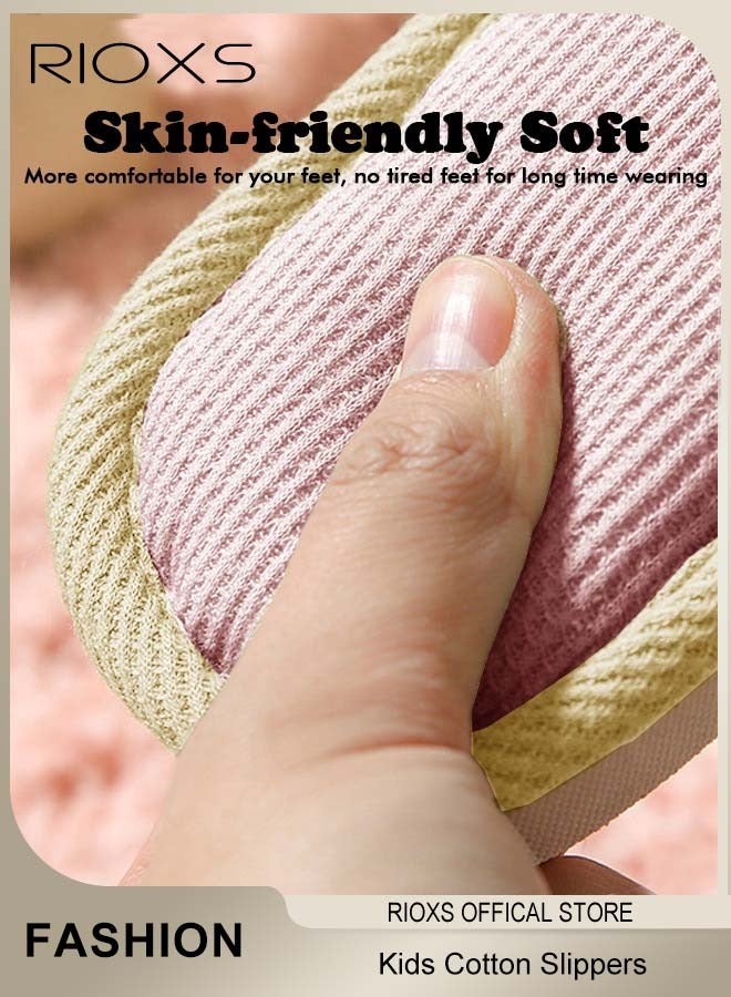ريوكس نعال منزلية قطنية مفتوحة من الأمام للأطفال، نعال كرتونية للأولاد والبنات على شكل أرنب وجزرة، نعال قطنية مريحة بنعل ناعم، نعال غرفة نوم خفيفة الوزن ومقاومة للانزلاق، نعال منزلية قابلة للغسل، أحذية داخلية مسطحة غير صاخبة - Image 5
