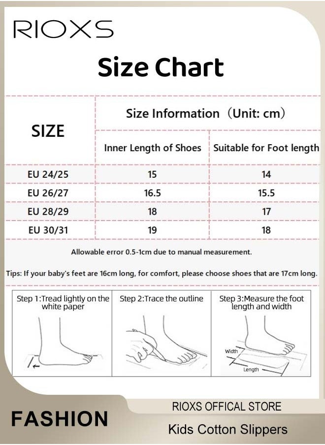 RIOXS Boys Girls Cotton Slippers,Kids Unisex Cartoon Slippers,Comfy Soft Sole Slippers,Non-slip Open Toe Slippers,Washable Home Slippers,Casual  Flat Silent Slippers Shoes  - Image 5