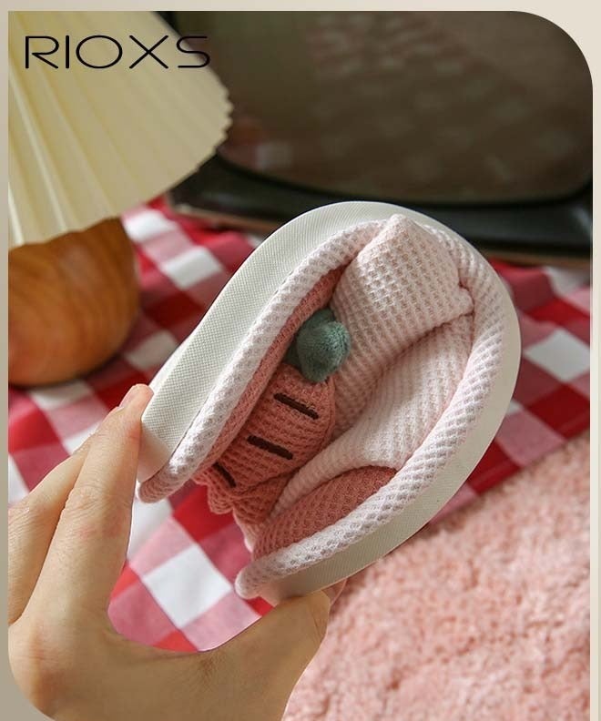 RIOXS Kids Flat Slippers, Cotton House Slippers for Boys and Girls, Cute Cartoon House Slipper, Boys' Girls' Open Toe Cotton Slippers, Comfort Soft Sole Slip-on Flats, Lightweight Non-slip Bedroom Slippers, Washable Slippers for Daily Wear, Casual Flat Silent Indoor Shoes Slide Slippers, Four Seasons Home Slippers - Image 3