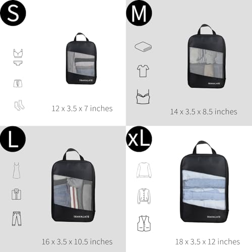 TRAVALATE Multiple Size Packing Cubes for Carry on Suitcase Organizer Bags | Set of 4 Space Saver Luggage Organizer Cubes for Travel | Black - Image 2