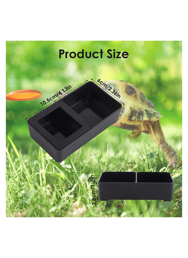 2PCS Reptile Food Dish, 4.1'' x 2.3'' Worm Water Dish Detachable Feeder Amphibian Feeding Bowl Double Reptile Food Bowl Pet Supplies for Lizards Bearder Dragon Frog Gecko Snake Turtle Hamster