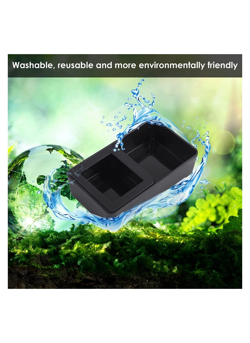 2PCS Reptile Food Dish, 4.1'' x 2.3'' Worm Water Dish Detachable Feeder Amphibian Feeding Bowl Double Reptile Food Bowl Pet Supplies for Lizards Bearder Dragon Frog Gecko Snake Turtle Hamster