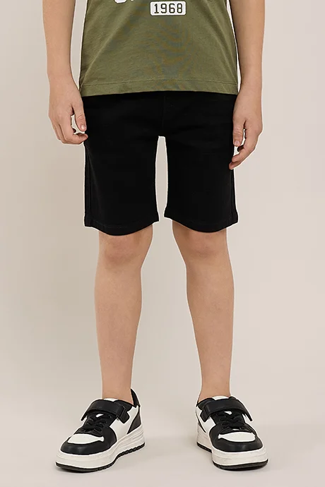 أر أند بي Solid Shorts with Drawstring Waist