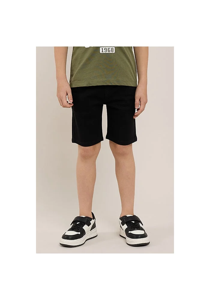أر أند بي Solid Shorts with Drawstring Waist