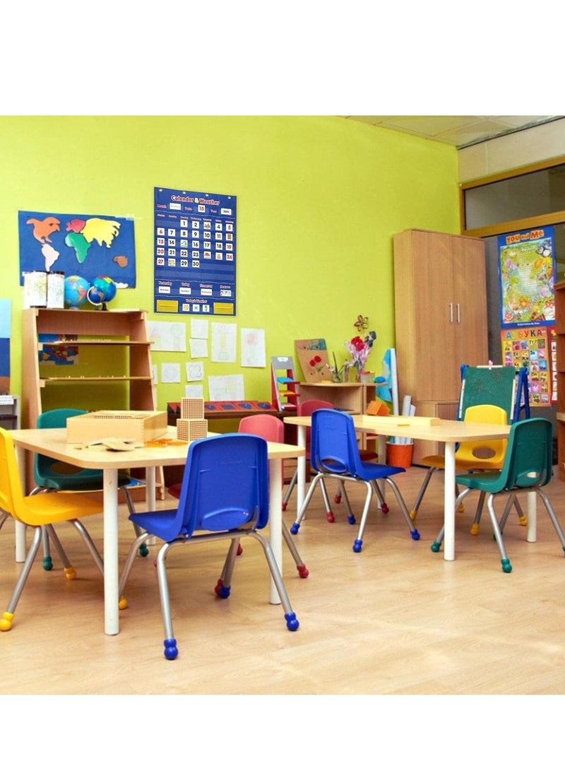 مخطط جيب لتقويم الفصل الدراسي التقويمات الشهرية ومخطط جيب حائطي للفصل الدراسي لتعليم الأطفال الصغار للمدرسة المنزلية ورياض الأطفال - Image 4