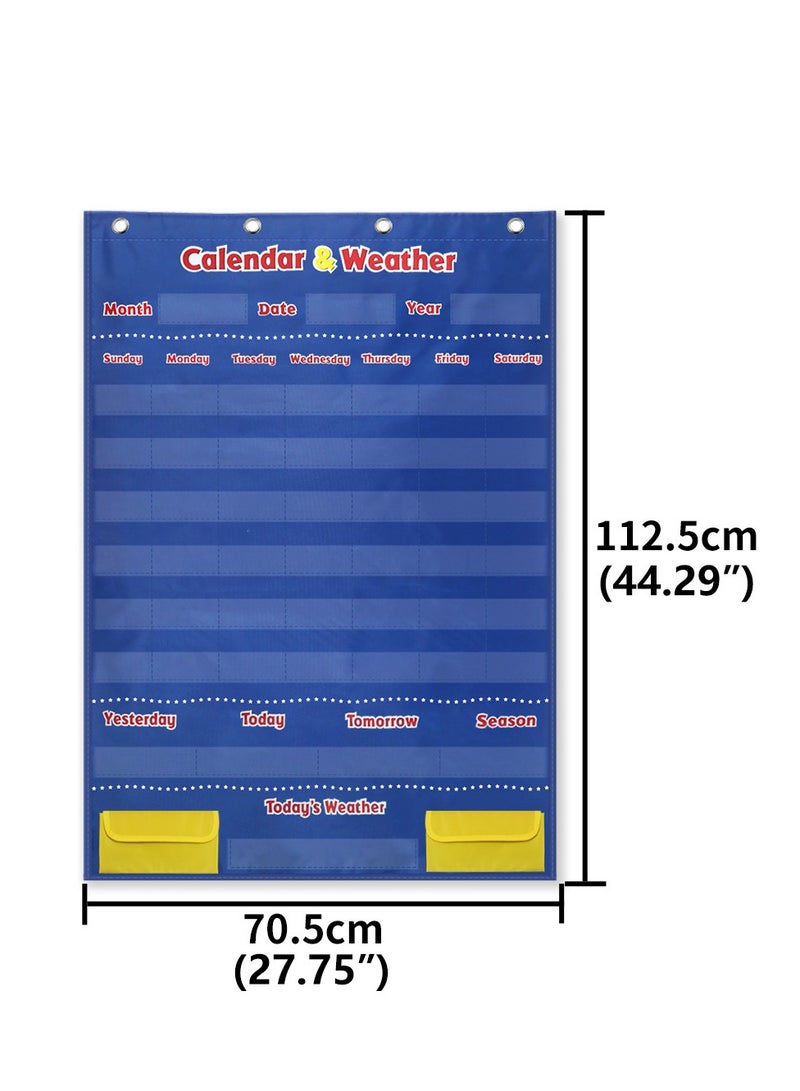 مخطط جيب لتقويم الفصل الدراسي التقويمات الشهرية ومخطط جيب حائطي للفصل الدراسي لتعليم الأطفال الصغار للمدرسة المنزلية ورياض الأطفال - Image 5