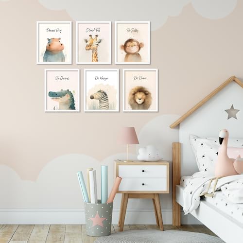 BigWig Prints Safari Nursery Decor Baby Animal Wall Art Jungle Nursery Posters Safari Room Decorations for Boys Inspirational Animal Art for Baby Rooms Unframed Set of 6 8x10 - Image 3