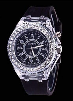 Geneva LED Jelly Silicone Luminous Diamond Fashion Trend Men or Women Watch  - Image 3