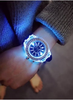 Geneva LED Jelly Silicone Luminous Diamond Fashion Trend Men or Women Watch  - Image 5