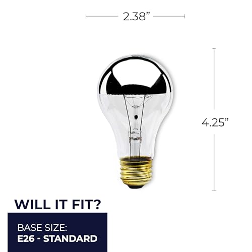 Bulbrite 60A19HM - 60W A19 Half Mirror (12/120) - Image 3
