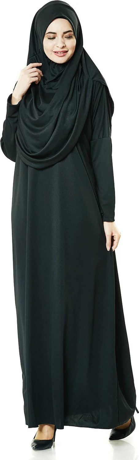 İhvan Ihvan Black Prayer Dress - Kaaba Motif Prayer Mat and Prayer Beads - Worship Set