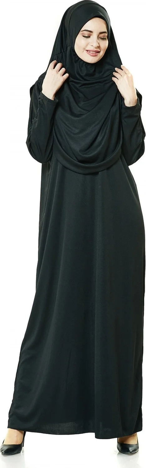 İhvan Ihvan Black Prayer Dress - Kaaba Motif Prayer Mat and Prayer Beads - Worship Set