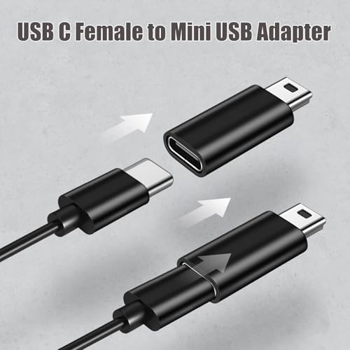 TFAK 4Pack USB-C to Mini USB Adapter, Supports Charge & Data Sync, Compatible with Digital Camera, GPS, Dash Cam, MP3 Player and Other Mini Devices - Image 3