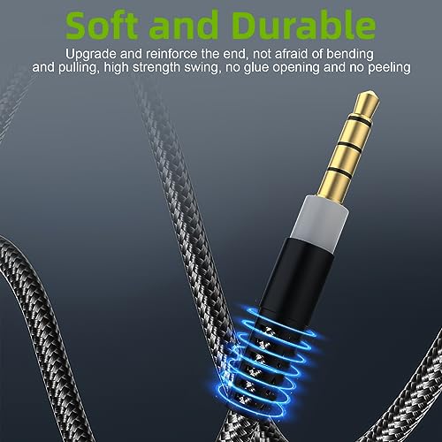 Saipomor Cloud Alpha Audio Cord 3.5mm AUX Cable Compatible with Kingston Hyperx Cloud Alpha & Kingston Hyperx Cloud Mix Gaming Headphones (5ft) - Image 3