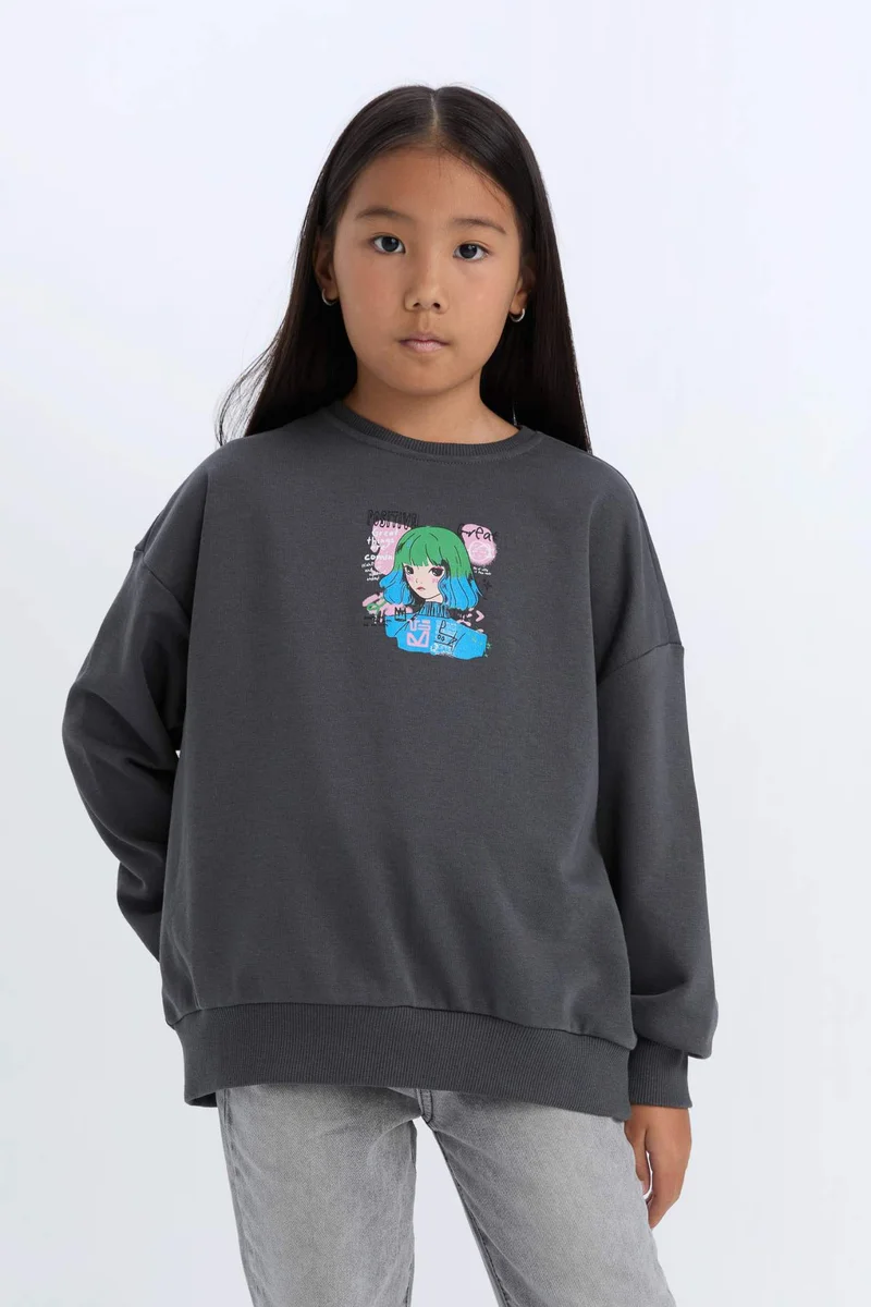 ديفاكتو Relax Fit Crew Neck Sweatshirt