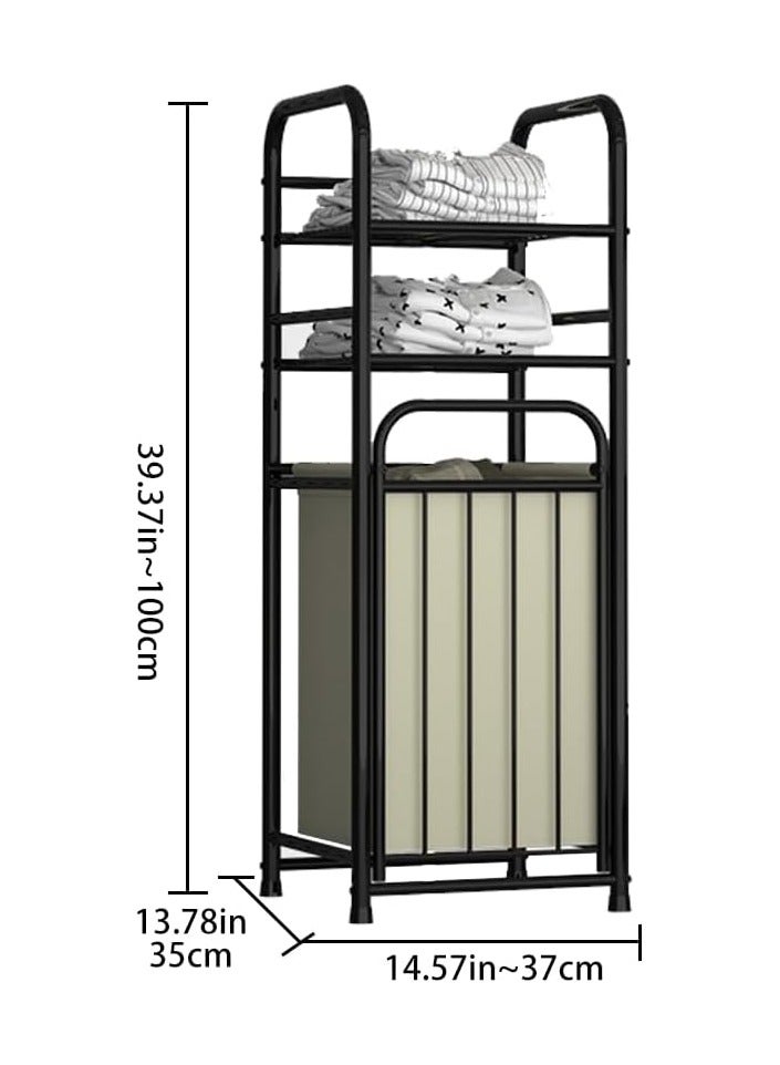 بلومنغ تايم سلة غسيل مستقلة مكونة من حجرتين مع بطانة مقاومة للماء وقابلة للإزالة للحمام وغرفة الغسيل وغرفة النوم - Image 2